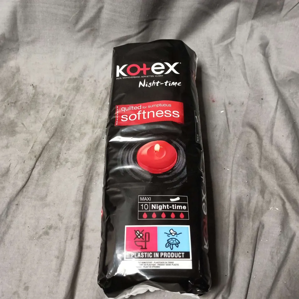 BOX OF APPROXIMATELY 7 KOTEX NIGHT TIME MAXI PRODUCTS