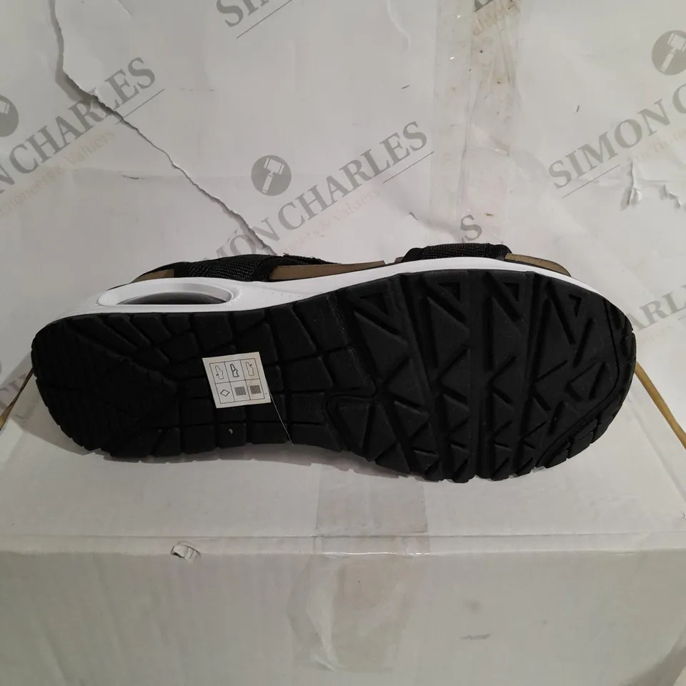 SKECHERS DOUBLE STRIP SANDALS, BLACK - SIZE 7