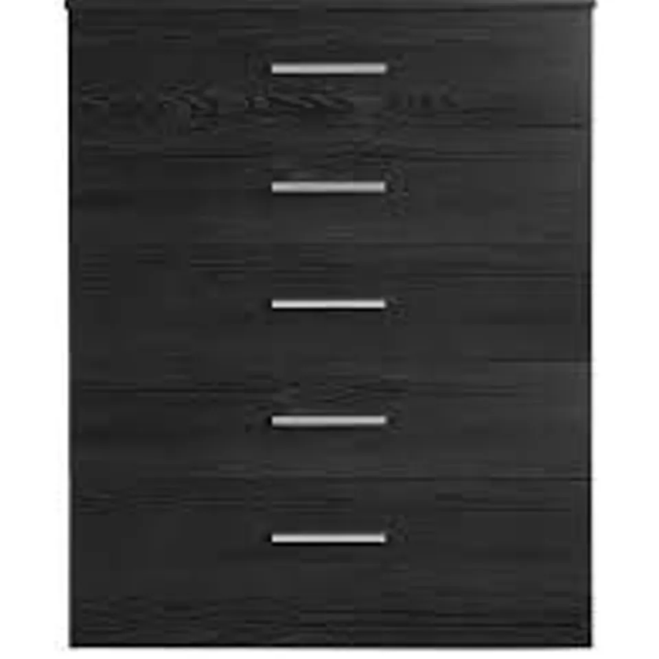 EVERYDAY PANAMA 5 DRAWER CHEST - BLACK - FSC® CERTIFIED RRP £129