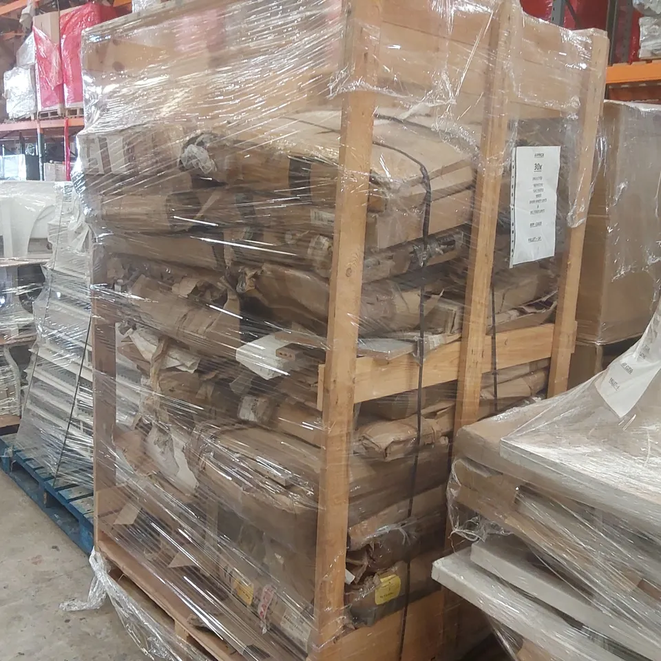 PALLET CONTAINING APPROXIMATELY 30x BATHSTORE FLAT PACKED MIXED BASIN VANITY UNITS & WC TOILET UNITS