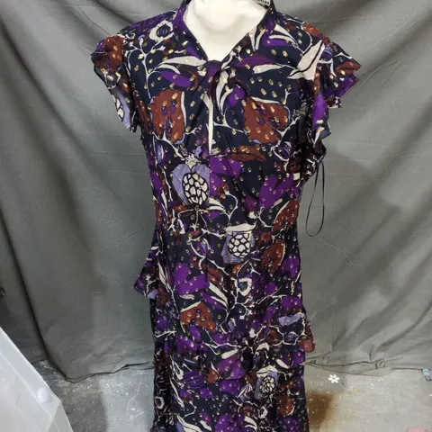 WHISTLES WOMEN'S DRESS – PURPLE FLORAL PRINT - SIZE UNSPECIFIED
