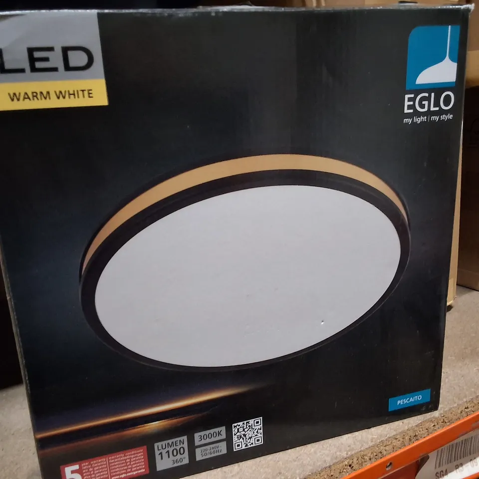 BOXED EGLO LED CEILING LIGHT – ROUND, 1100 LUMEN, 3000K WARM WHITE