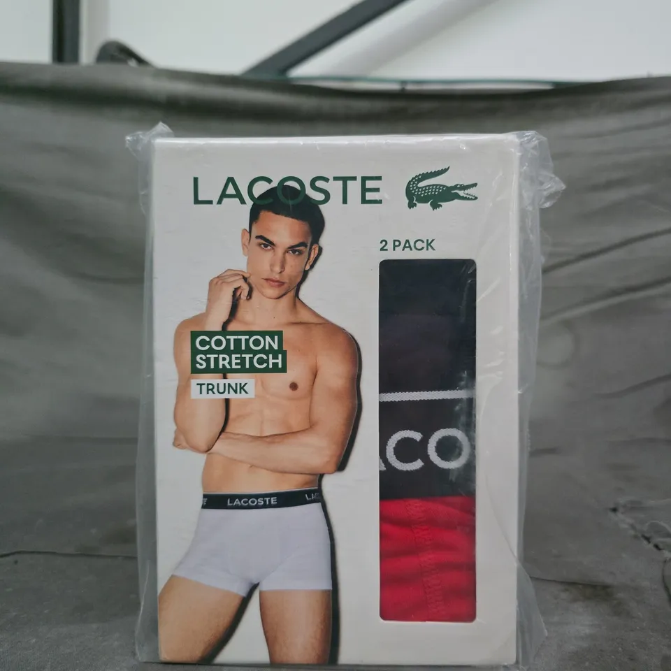 LACOSTE COTTON STRETCH TRUNK – 2 PACK - SIZE L
