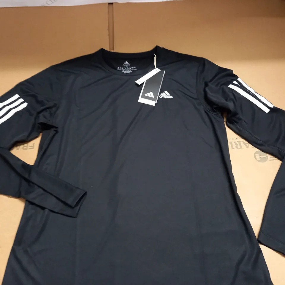 ADIDAS RUNNING BLACK LONG SLEEVE TOP - S