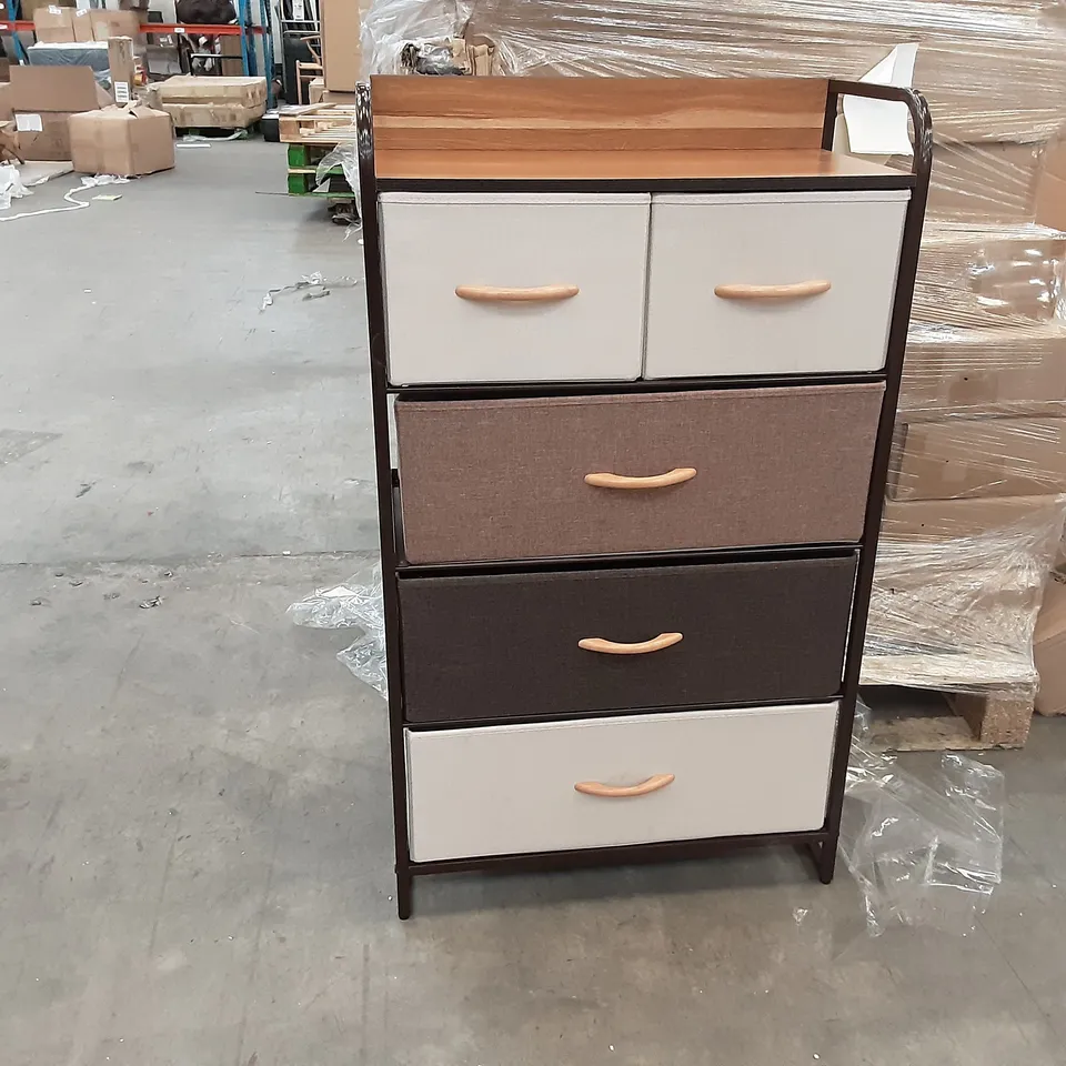 BOXED 7 DRAWER FABRIC CHEST OF DRAWERS  IN GRAPHITE AND BLACK