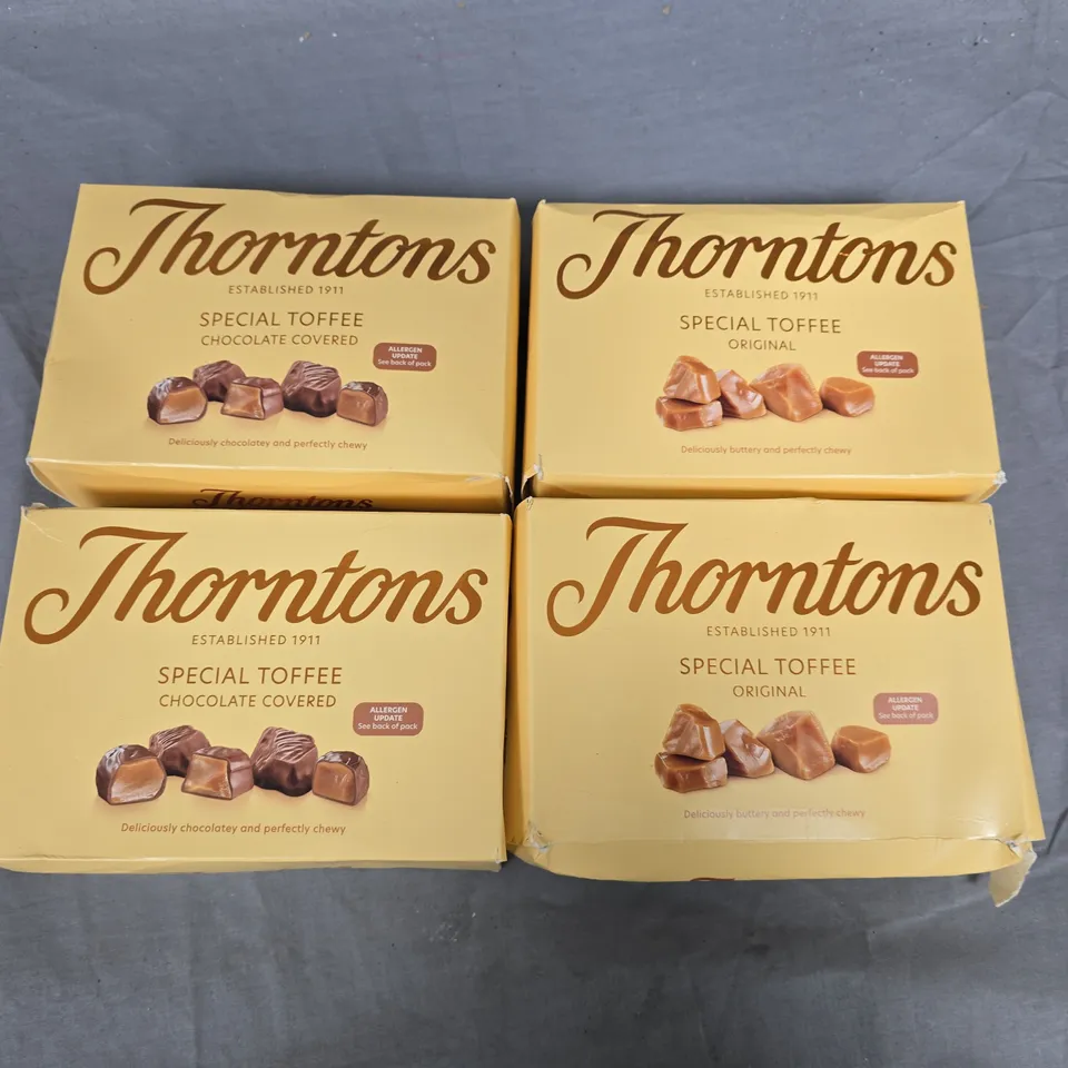 LOT OF 4 THORNTONS SPECIAL CHOCOLATE COVERED TOFFEES - 500G EACH