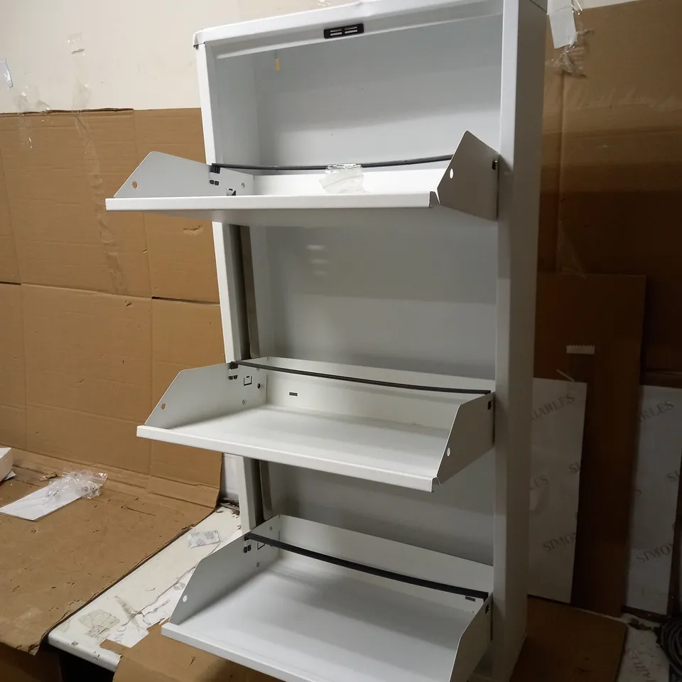 WHITE METAL FILE STORAGE BOX