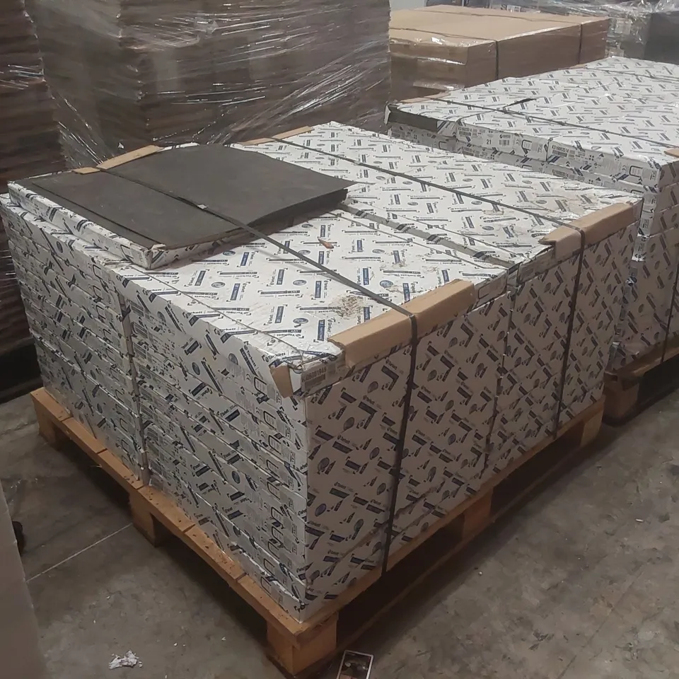 PALLET CONTAINING APPROXIMATELY 45x PACKS OF BRAND NEW TARKETT BLACK RUSTIC SLATE LUXURY VINYL TILES - 4m²