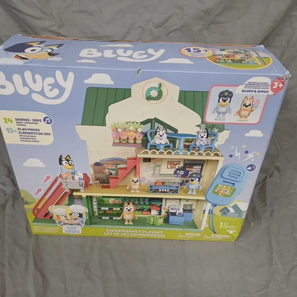 BLUEY SUPERMARKET PLAYSET – BOXED WITH FIGURES (BLUEY & BINGO)