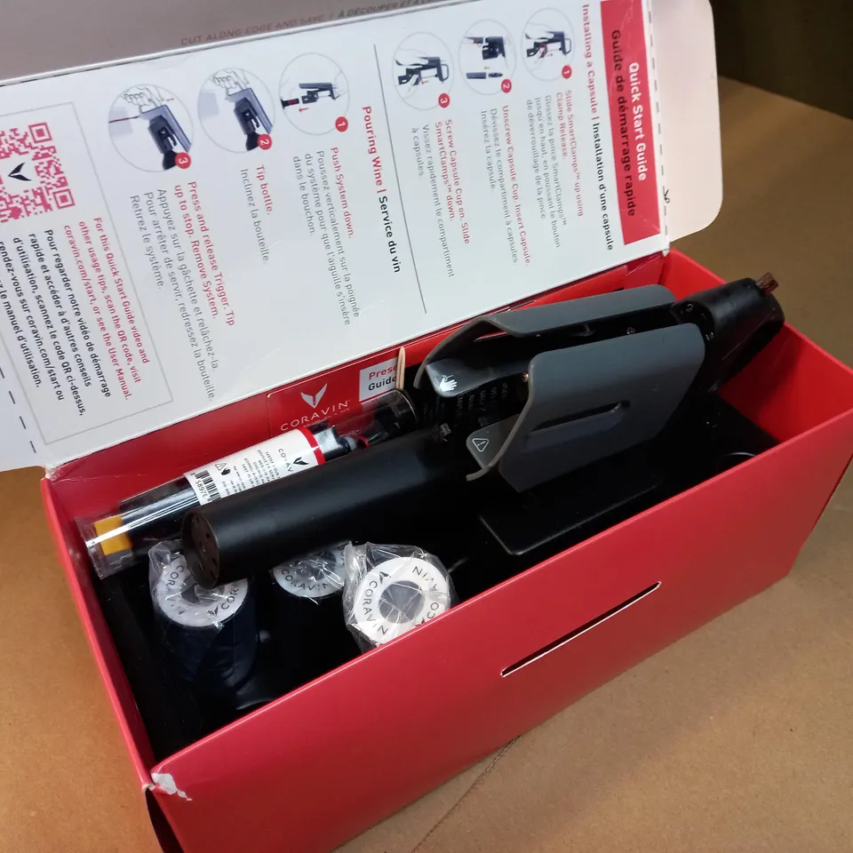 BOXED CORAVIN POURING WINE SERVICE