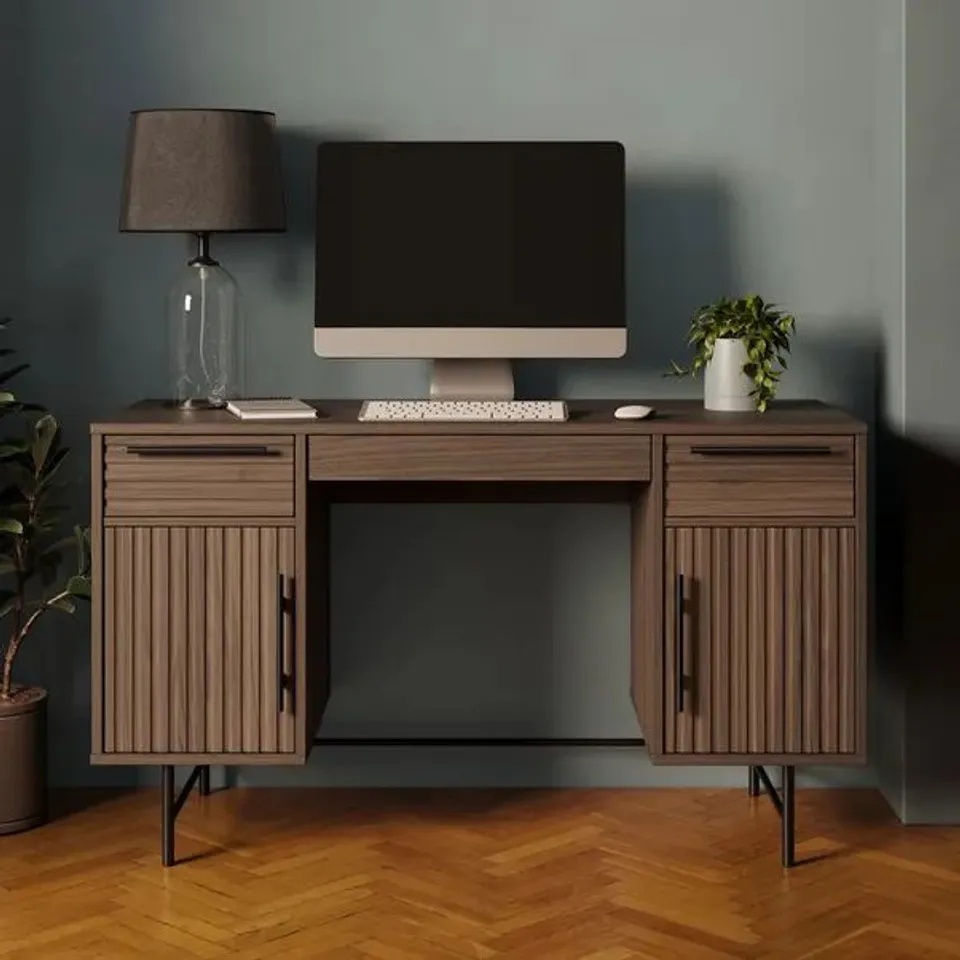 BOXED BRYANT STORAGE DESK WALNUT EFFECT (2 BOXES)