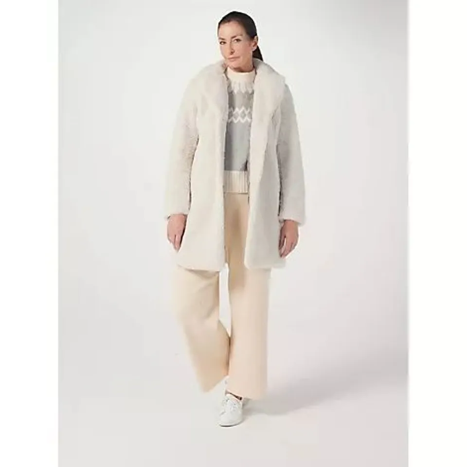 CENTIGRADE TEDDY LONGLINE COAT- CREAM XS