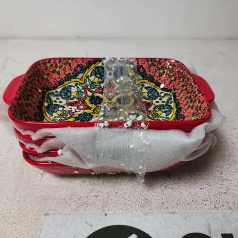 SET OF 4 MANDALA MELANGE LONG PLATTER DISH