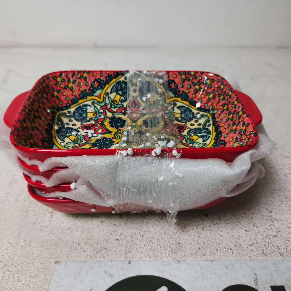 SET OF 4 MANDALA MELANGE LONG PLATTER DISH