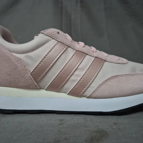 BOXED PAIR OF ADIDAS RUN 60S 3.0 SHOES IN PINK/BEIGE UK SIZE 8