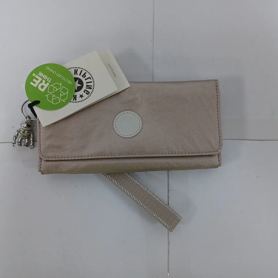 KIPLING CLUTCH IN METALLIC STONE WITH SILVER MONKEY ACCESSORY 