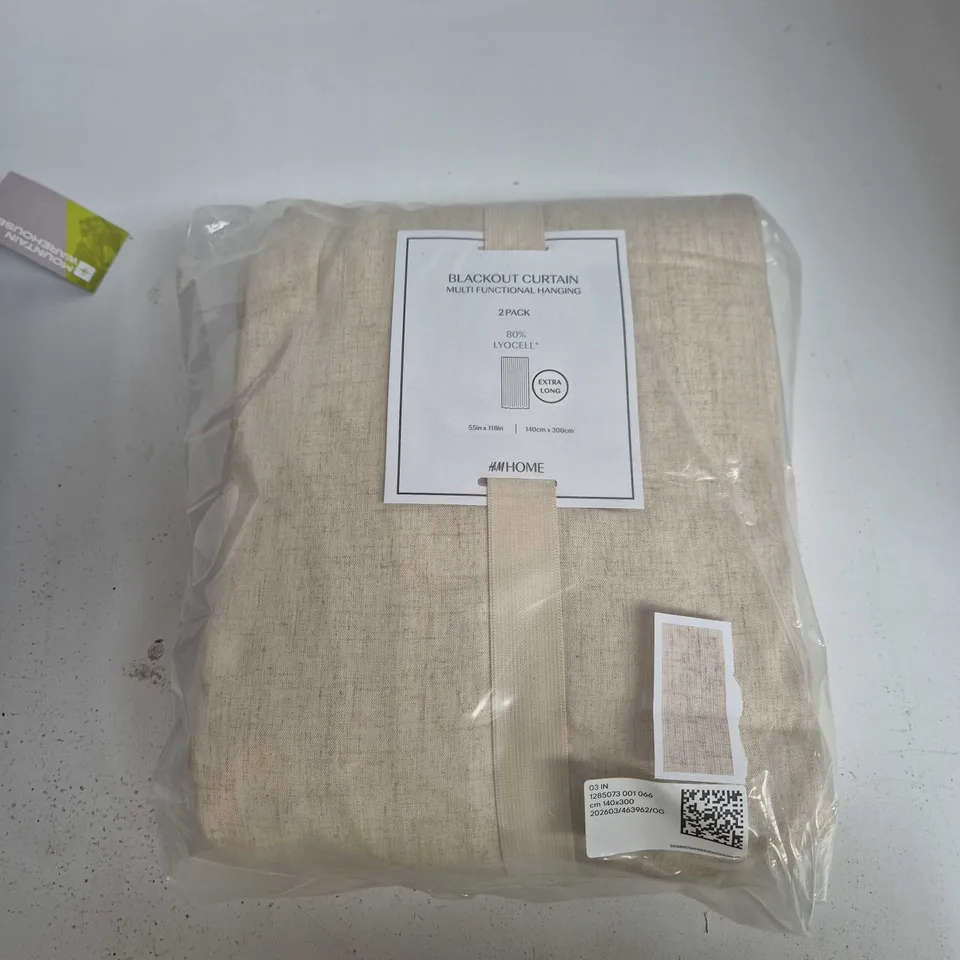 HM HOME BLACKOUT CURTAIN 2 PACK – EXTRA LONG, 140 X 300 CM (55 X 118 IN) – 80% LYOCELL