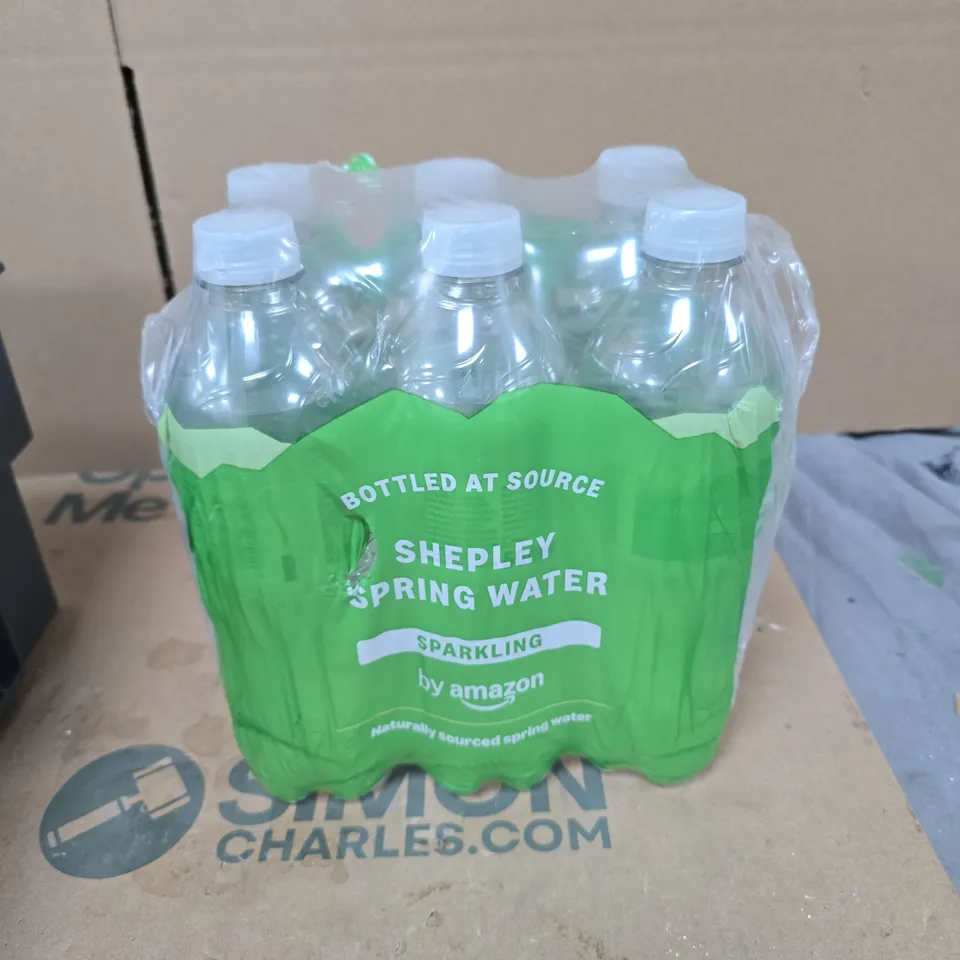 TOTE OF APPROXIMATELY 4 ASSORTED FOOD AND DRINK ITEMS TO INCLUDE: 6 PACK AMAZON SPARKLING WATER 