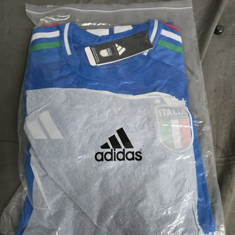 Adidas Italy Football Shirt – Blue with Crest, with tags, in plastic packaging
