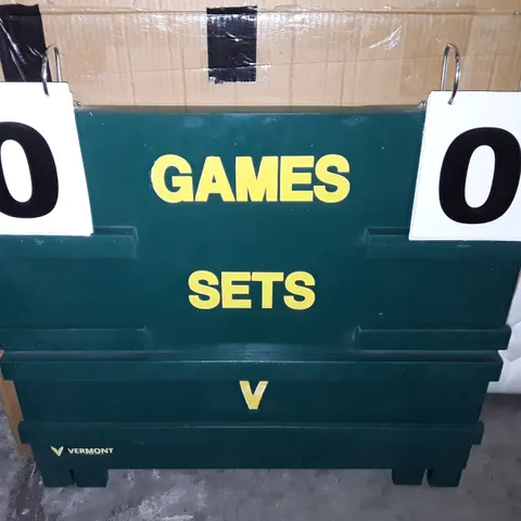 VERMONT WOODEN TENNIS SCOREBOARD