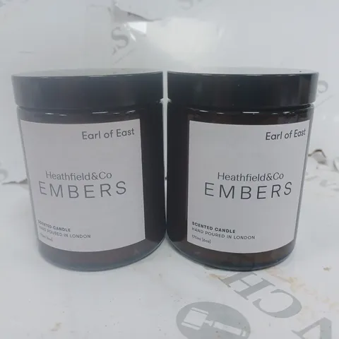 BOX OF TWO HEATHFIELD & CO EMBERS HAND-POURED SCENTED CANDLES