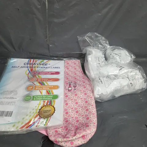APPROXIMATELY 10 ASSORTED HOUSEHOLD ITEMS TO INCLUDE STICKER LABEL , BACTERIAL FILTER , LED LIGHT , ETC