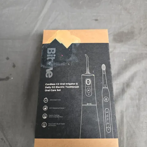BITWE CORDLESS C2 ORAL IRRIGATOR & DAILY D2 ELECTRIC TOOTHBRUSH ORAL CARE SET - WHITE