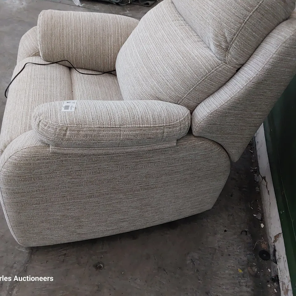 QUALITY BRITISH DESIGNER G PLAN KINGSBURY POWER RECLINING THREE SEATER SOFA VICTORIA JUTE FABRIC 
