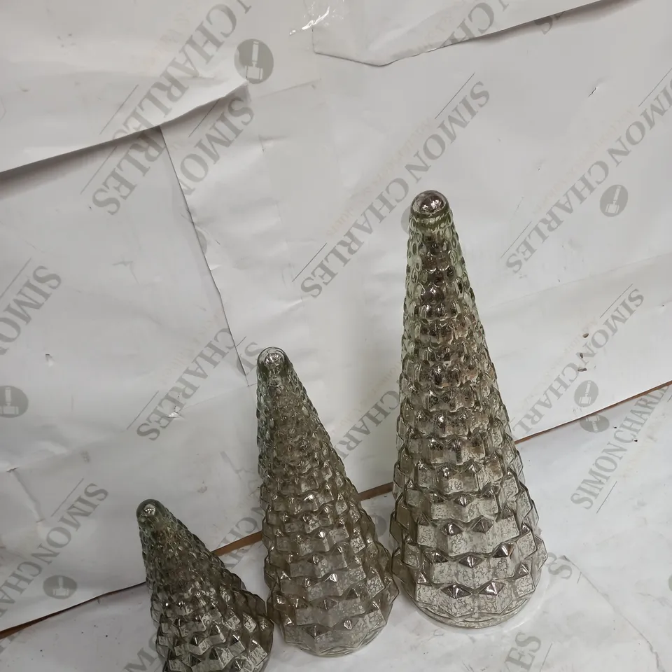 ALISON CORK SET OF MERCURY GLASS TREES