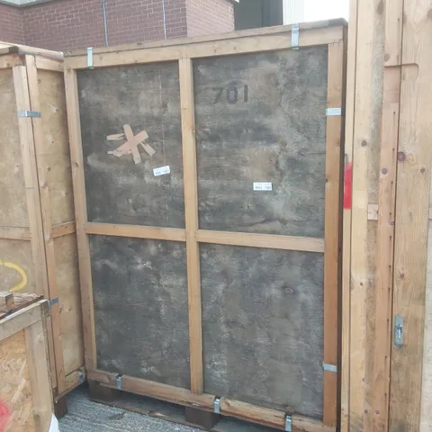 EMPTY WOODEN SHIPPING CRATE - APPROXIMATELY 1.5 x 1.95 x 2m