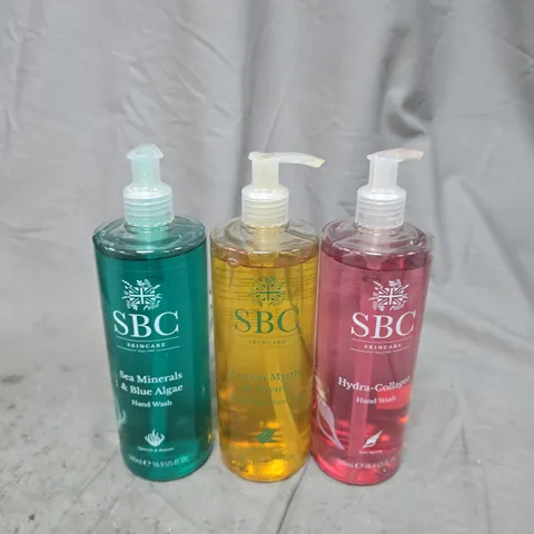 SBC SKINCARE HAND WASH TRIO – SEA MINERALS & BLUE ALGAE, LEMON MYRTLE & THYME, HYDRA-COLLAGEN