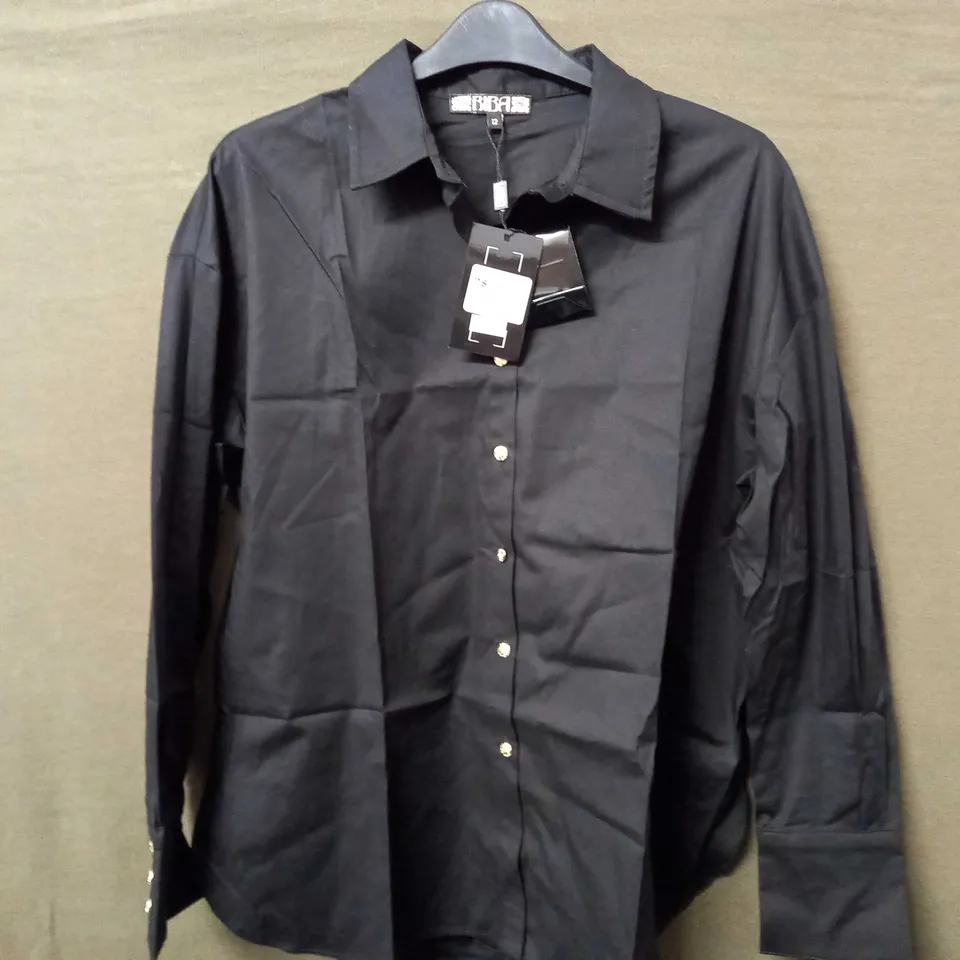BIBA BRANDED SHIRT IN BLACK - MEDIUM