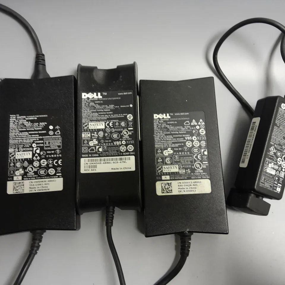 LARGE QUANTITY OF POWER ADAPTERS AND CABLES TO INCLUDE DELL AC/DC ADAPTER AND HP CHARGER/ADAPTER 