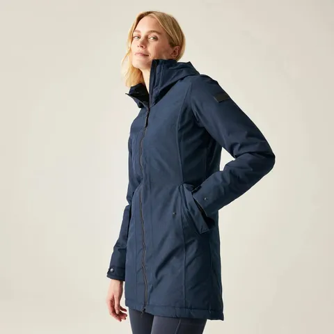 BRAND NEW REGATTA WOMENS VOLTERA IV HEATED WATERPROOF JACKET IN NAVY SIZE UK 16