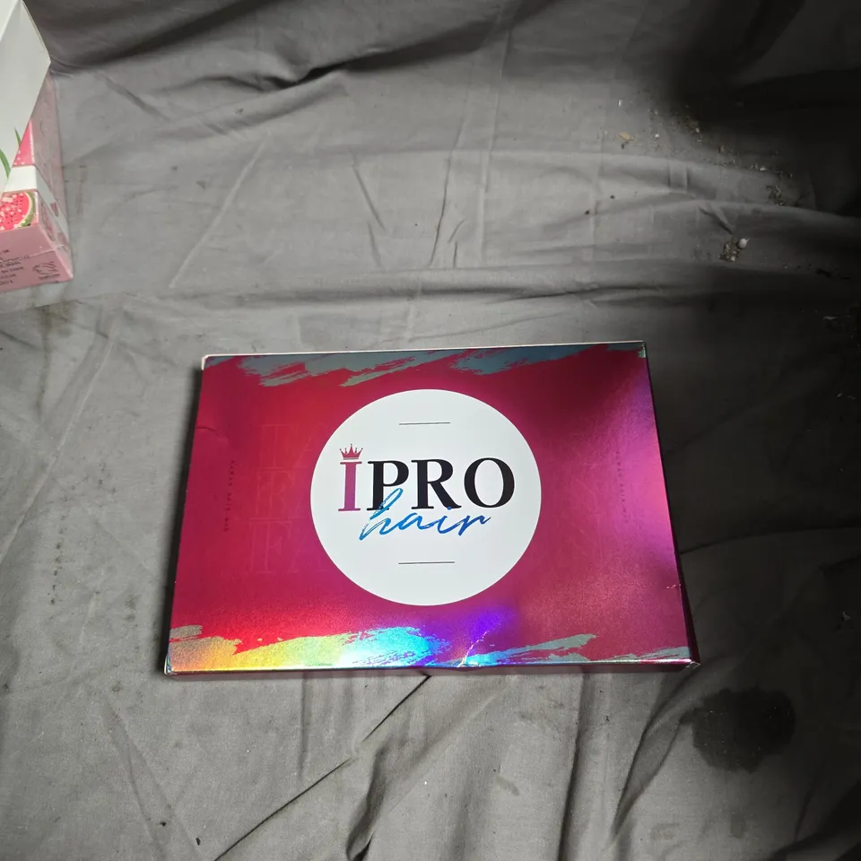 APPROXIMATELY 9 ASSORTED HEALTH AND BEAUTY PRODUCTS INCLUDING BAD BITCH ENERGY JUICE , FACE & BODY GEL AND IPRO HAIR EXTENSION 