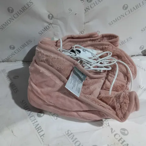 BOXED COZEE HOME VELVET SOFT HEATED BLANKET IN GREY