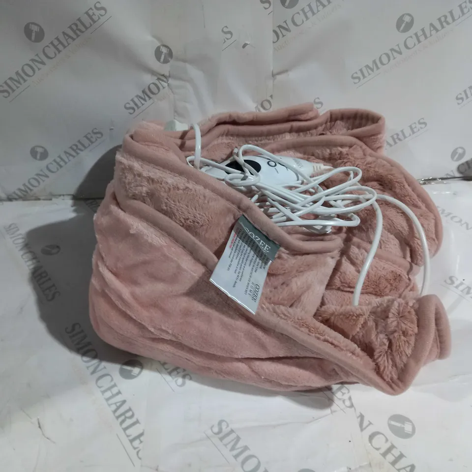 BOXED COZEE HOME VELVET SOFT HEATED BLANKET IN GREY