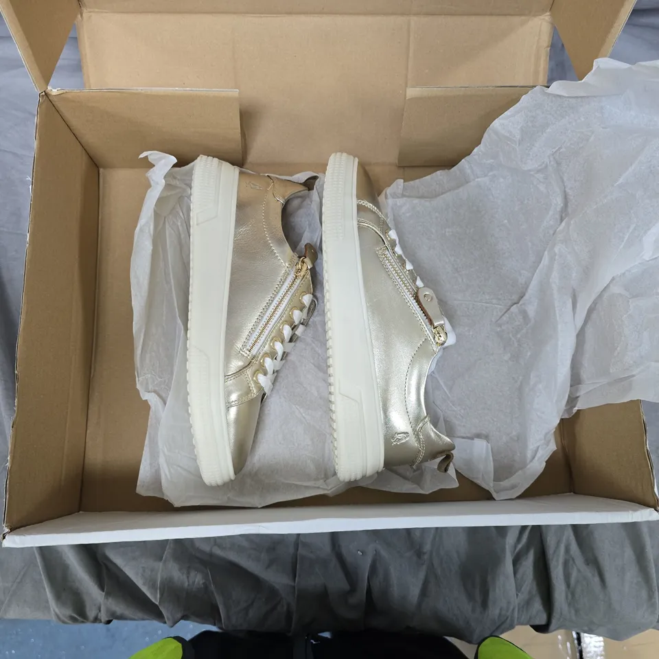 METALLIC HIGH-TOP SNEAKERS WITH SIDE ZIP – BOXED SIZE 4