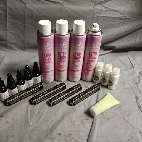 APPROXIMATELY 25 ASSORTED COSMETICS TO INCLUDE; INVISIBUBBLE, MAULI AND ILLAMASQUA