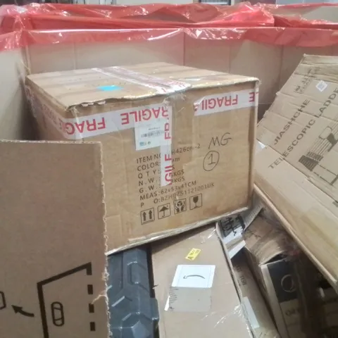 PALLET OF ASSORTED HOUSEHOLD GOODS AND PRODUCTS TO INCLUDE; TELESCOPIC LADDER,OIL FILLED RADIATOR