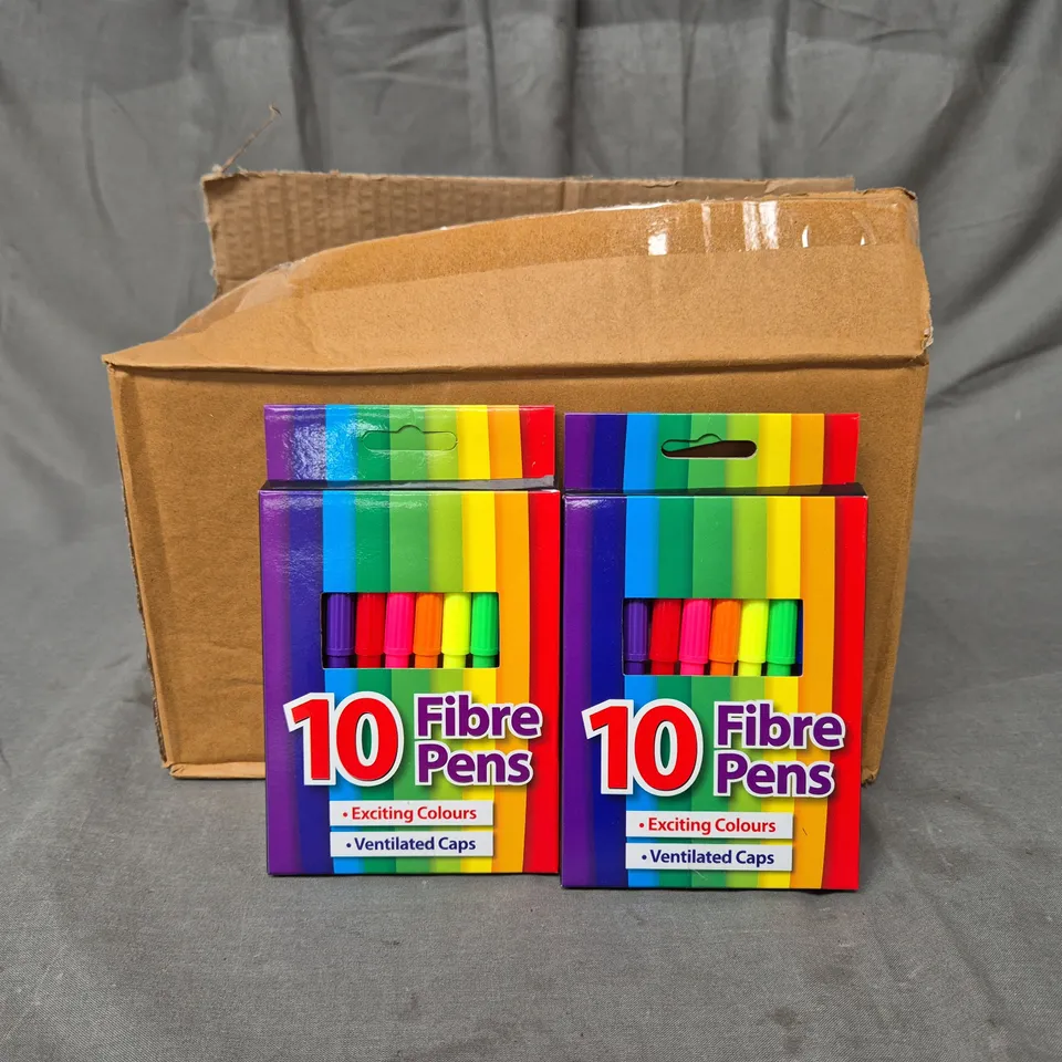 BOX OF APPROXIMATELY 24 PACKS OF 10 FIBRE PENS