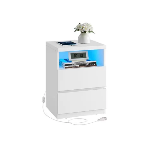 Boxed VASAGLE Nightstand with Adjustable LED Light
