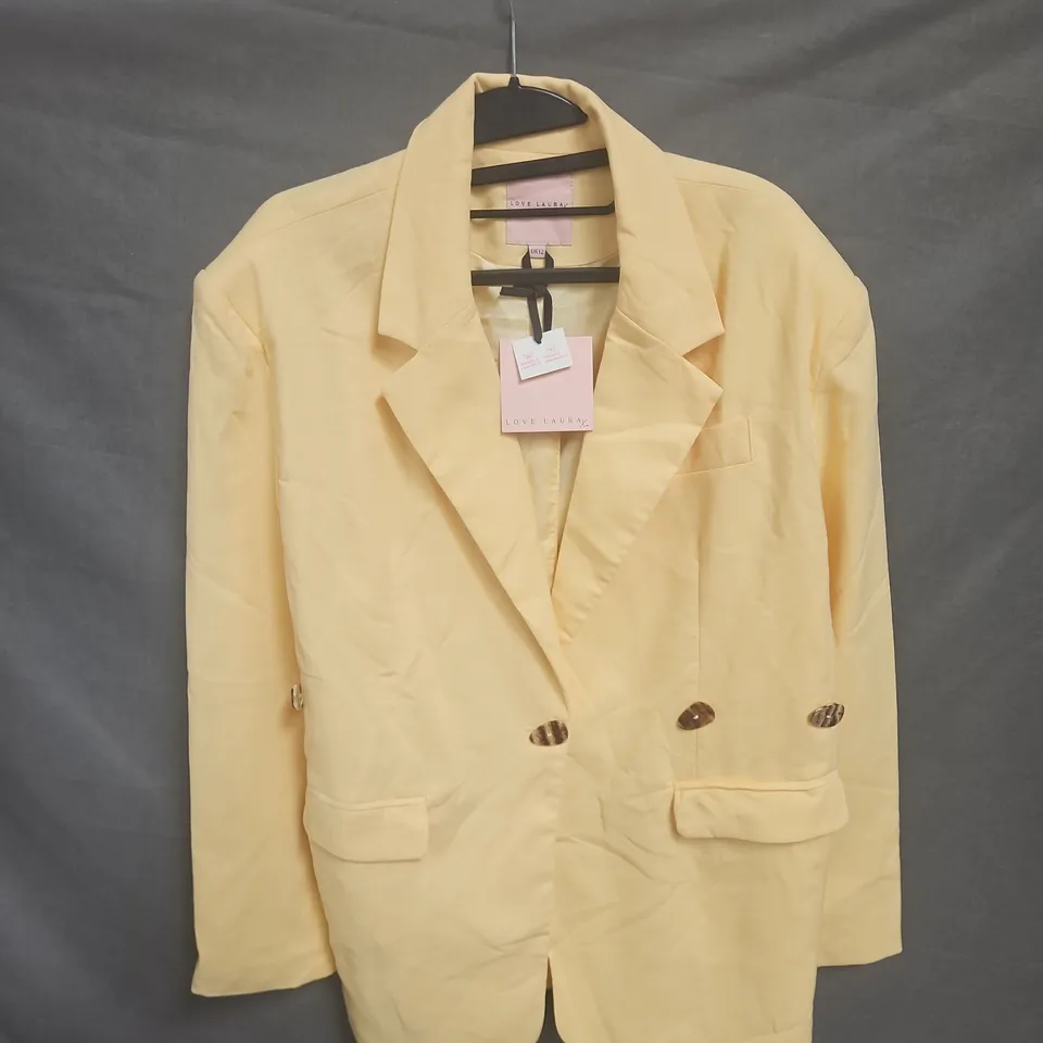 LOVE LAURA WOMEN'S BLAZER - YELLOW UK12