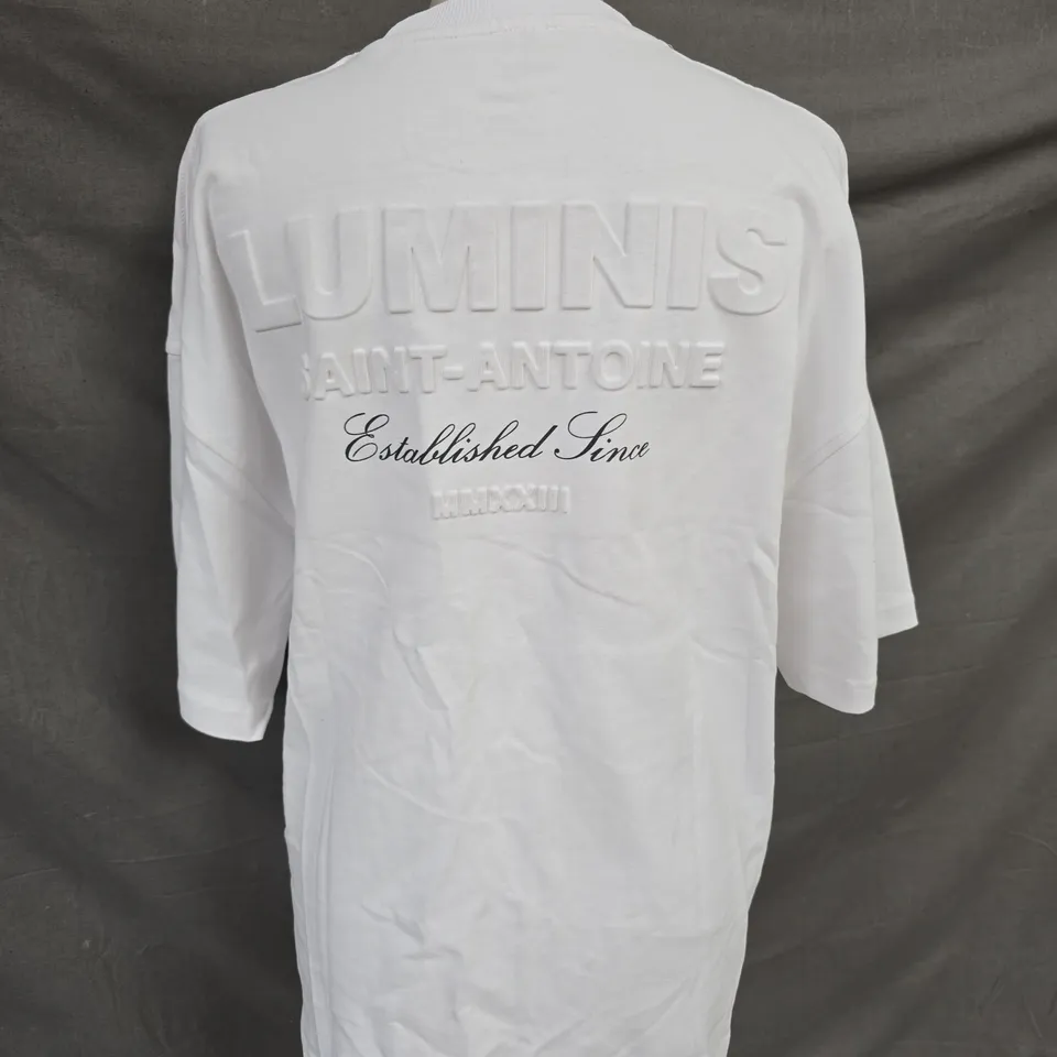 RIVER ISLAND OVERSIZED T-SHIRT - WHITE - SIZE SMALL