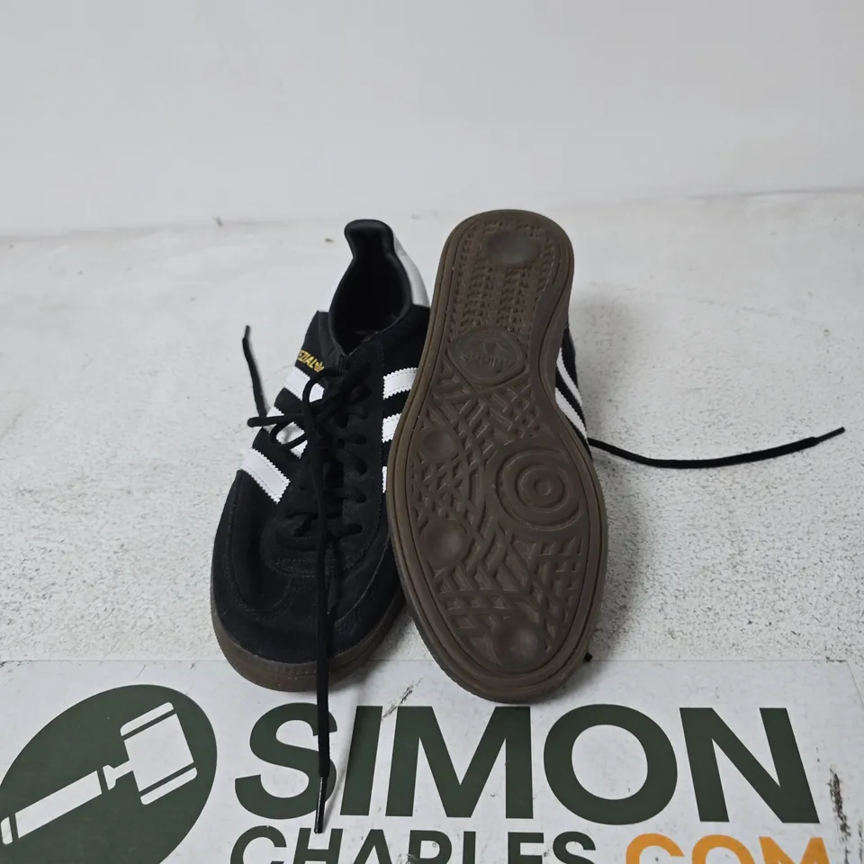 ADIDAS SPEZIAL SNEAKERS – BLACK SUEDE WITH WHITE STRIPES - SIZE UK 9.5