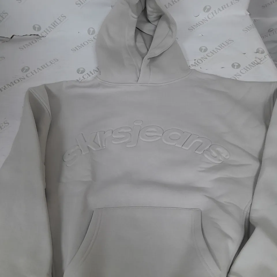 SKRSJEANS LIGHT GREY HEAVY WEIGHT HOODIE - SMALL