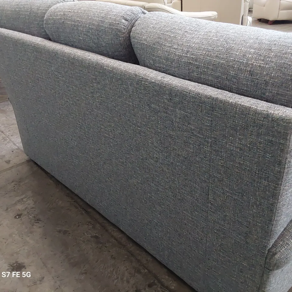 QUALITY BRITISH DESIGNER G PLAN AVON THREE SEATER SOFA AROLA SKY FABRIC 