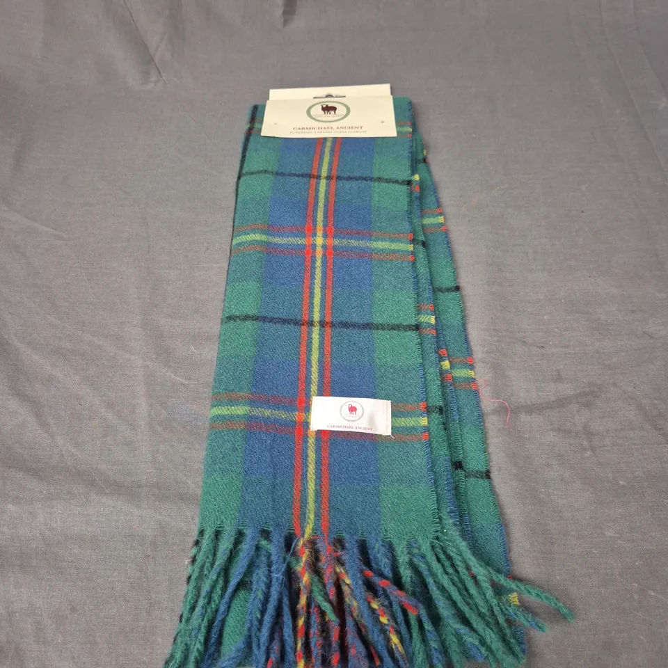 TARTAN SHEEP CARMICHAEL ANCIENT SCARF IN GREEN MULTI