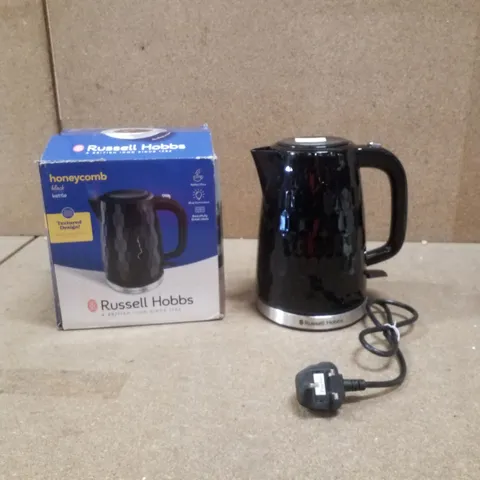 BOXED RUSSELL HOBBS HONEYCOMB BLACK KETTLE