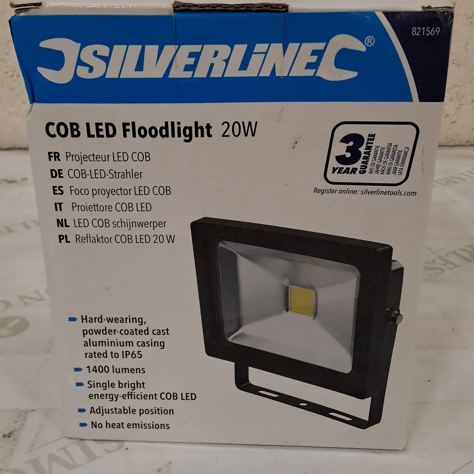 BOXED SILVERLINE COB LED FLOODLIGHT 20W